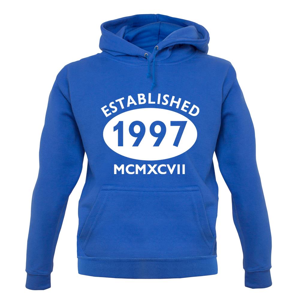 Established 1997 Roman Numerals unisex hoodie