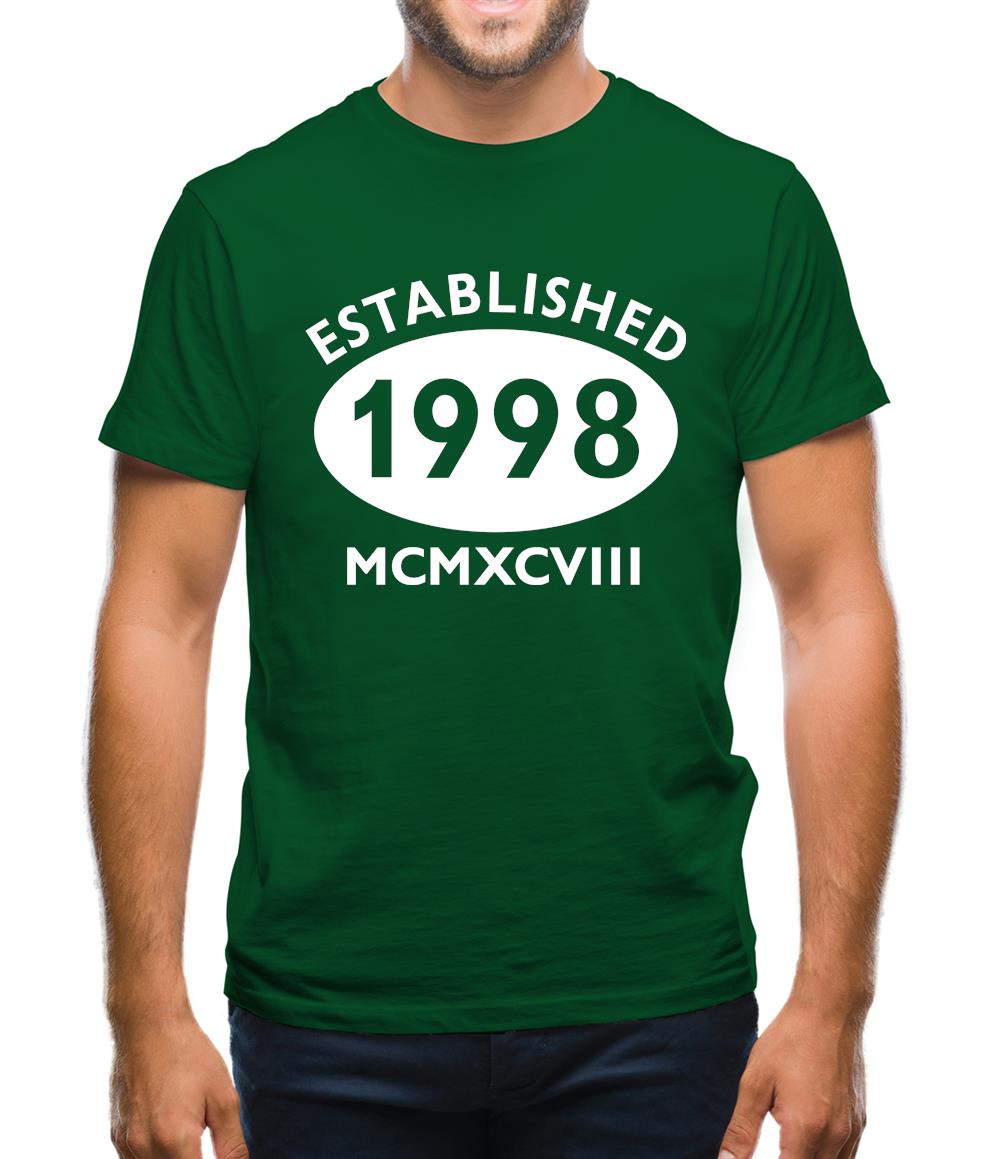 Established 1998 Roman Numerals Mens T-Shirt