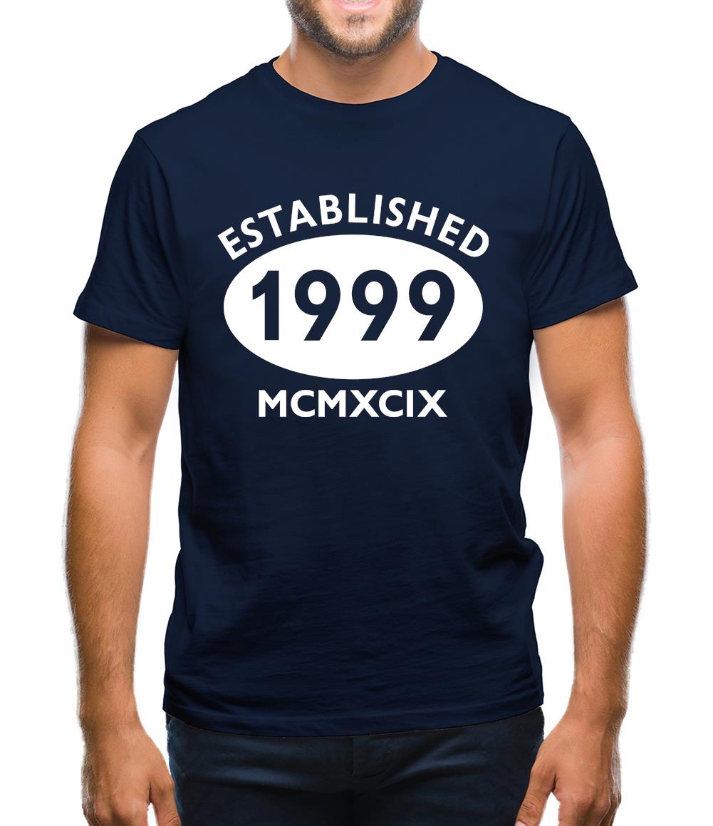 Established 1999 Roman Numerals Mens T-Shirt