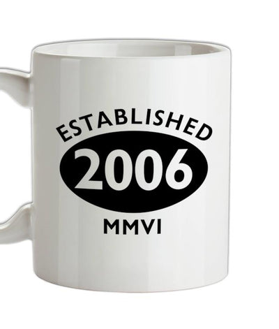 Established Roman Numerals Birthday 2006 Ceramic Mug
