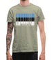 Estonia Barcode Style Flag Mens T-Shirt