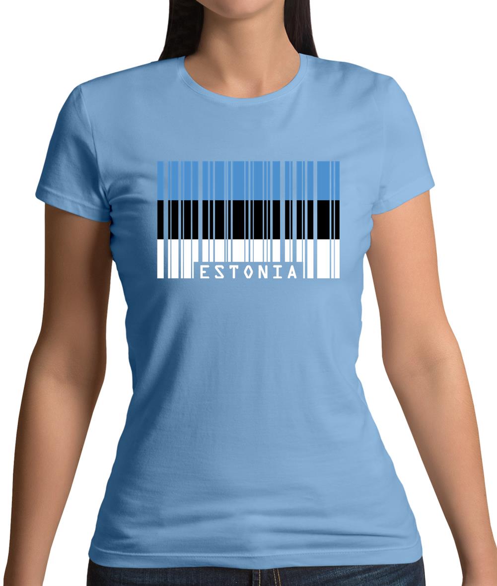 Estonia Barcode Style Flag Womens T-Shirt