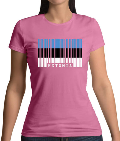 Estonia Barcode Style Flag Womens T-Shirt