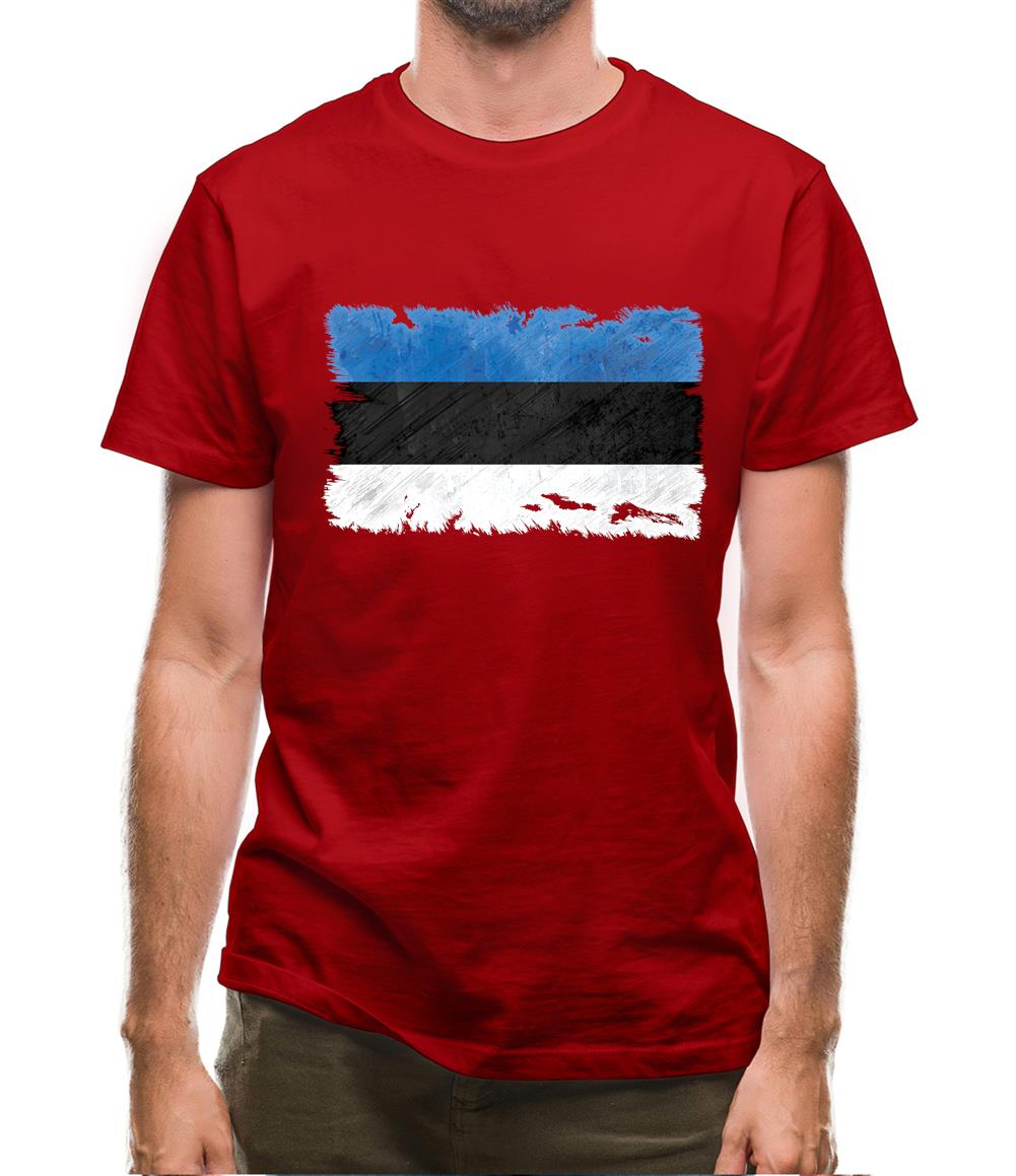Estonia Grunge Style Flag Mens T-Shirt