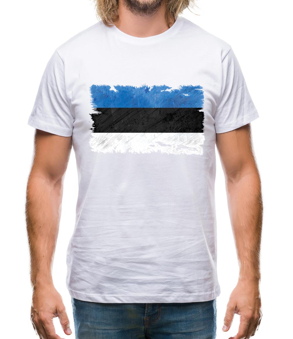 Estonia Grunge Style Flag Mens T-Shirt