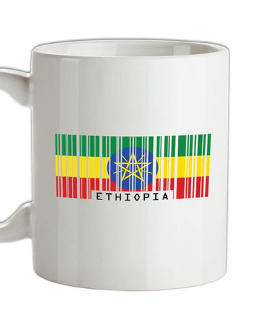 Ethiopia Barcode Style Flag Ceramic Mug