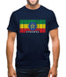 Ethiopia Barcode Style Flag Mens T-Shirt