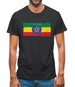 Ethiopia Grunge Style Flag Mens T-Shirt