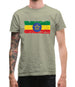 Ethiopia Grunge Style Flag Mens T-Shirt