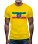 Ethiopia Grunge Style Flag Mens T-Shirt