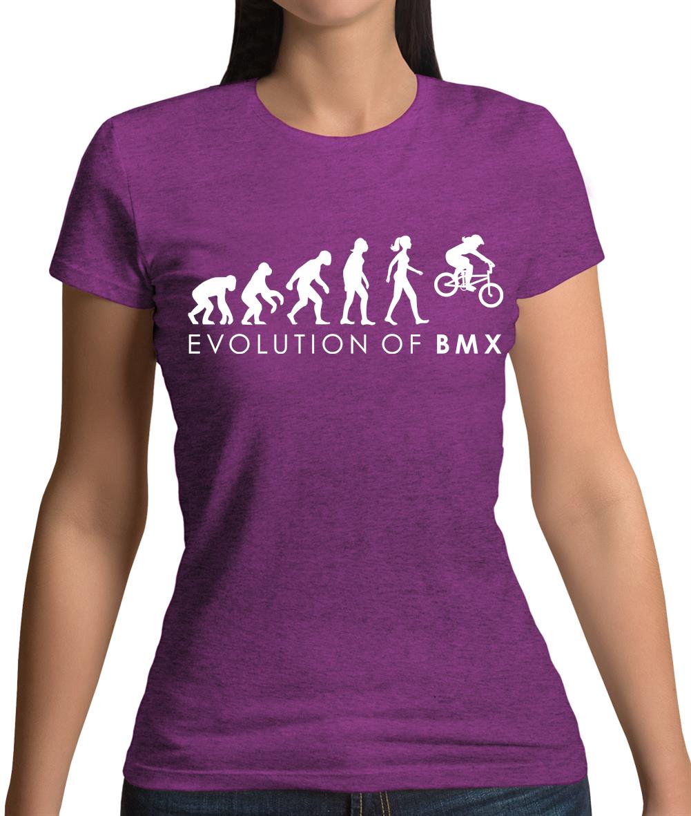 Evolution Of Woman Bmx Womens T-Shirt