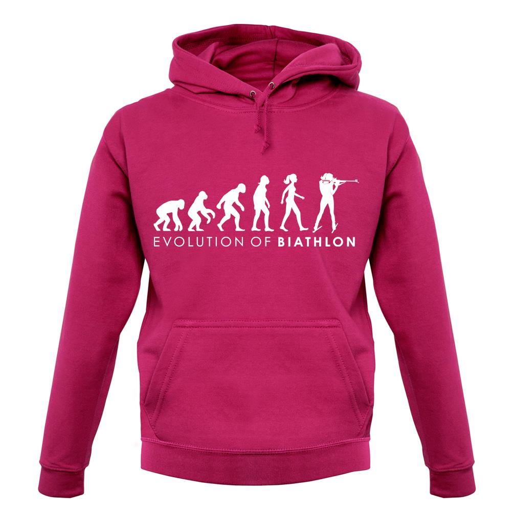 Evolution Of Woman Biathlon unisex hoodie