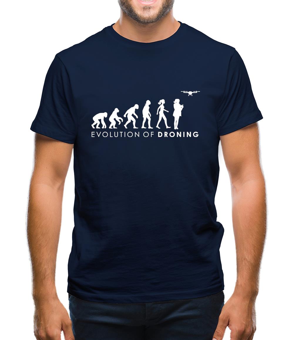 Evolution Of Woman Droning Mens T-Shirt