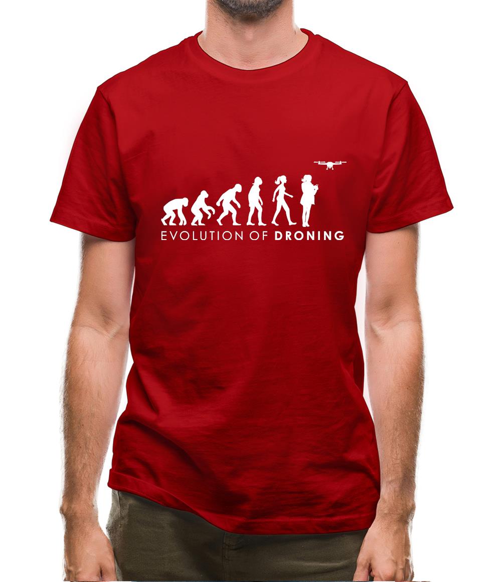 Evolution Of Woman Droning Mens T-Shirt