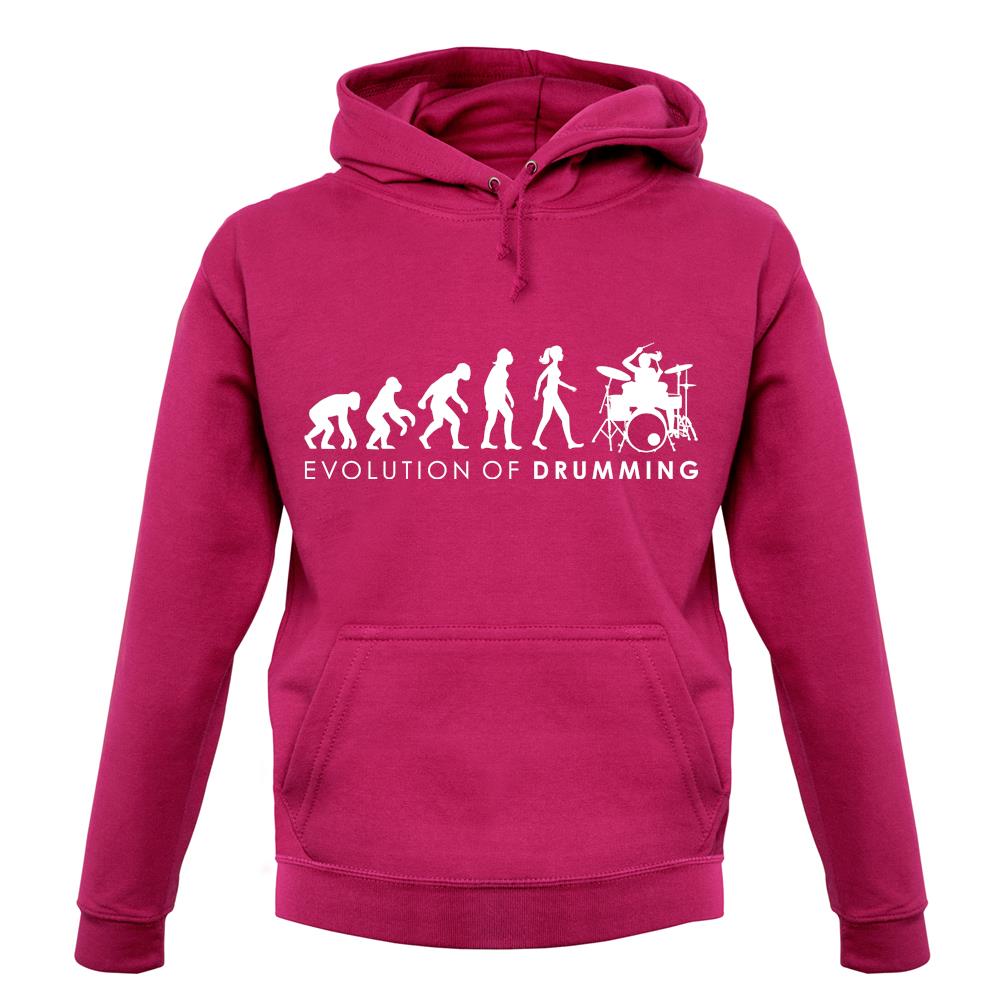 Evolution Of Woman Drumming unisex hoodie