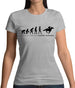 Evolution Of Woman Horse Riding Womens T-Shirt