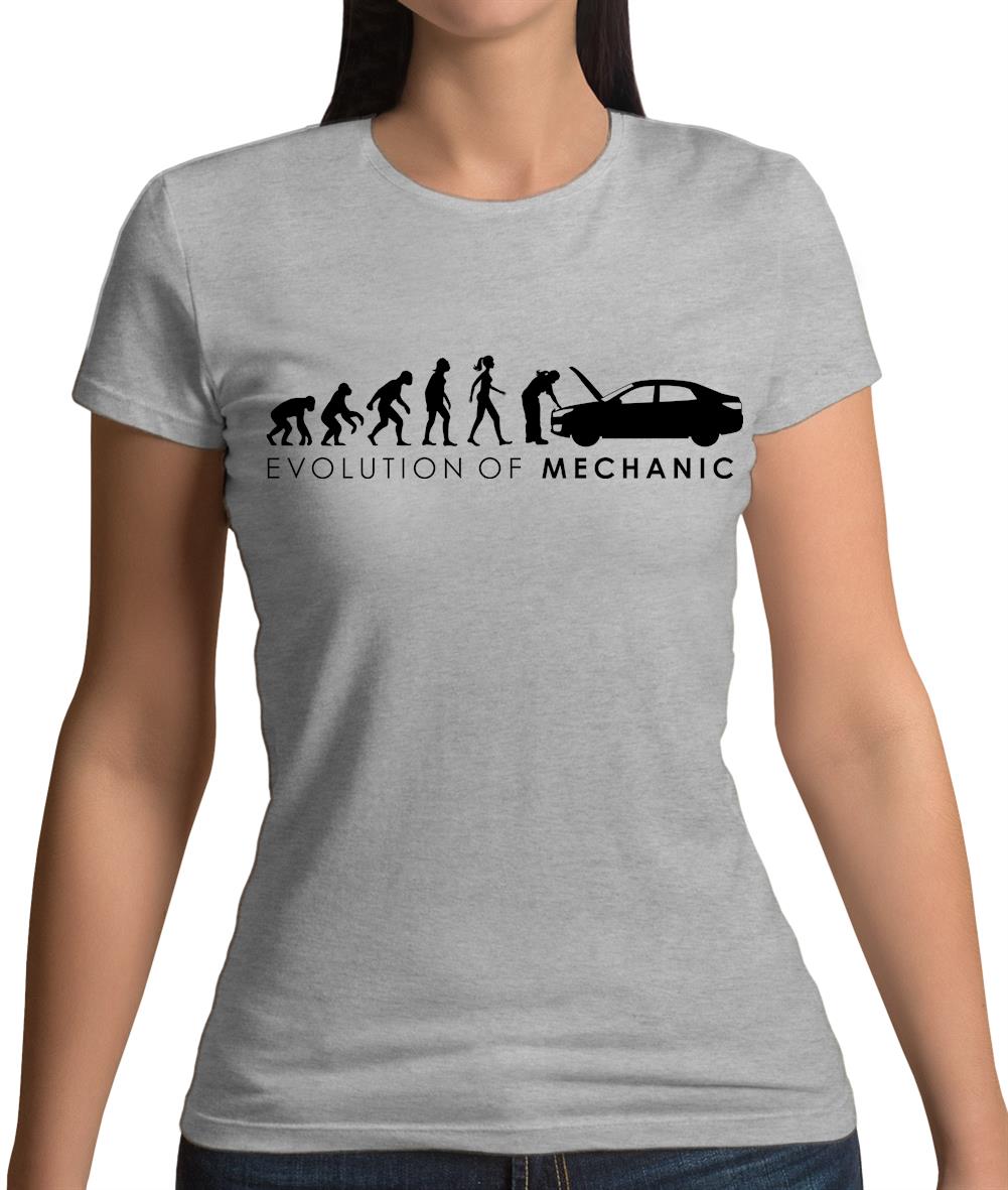 Evolution Of Woman Mechanic Womens T-Shirt
