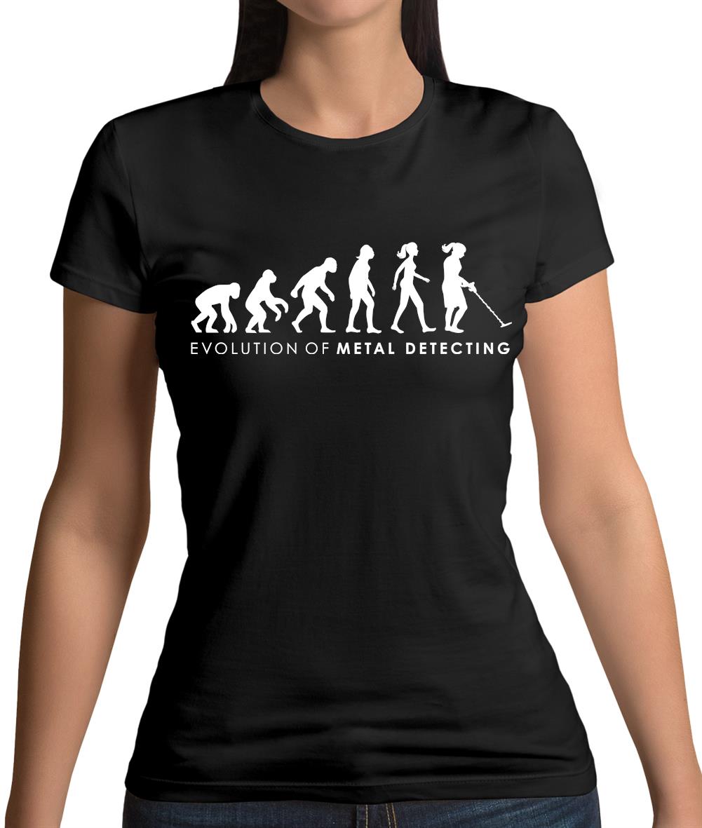 Evolution Of Woman Metal Detecting Womens T-Shirt