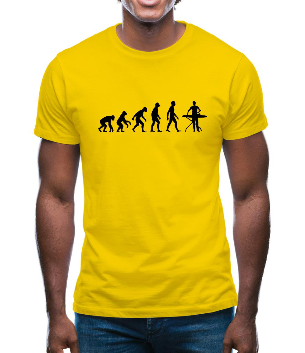 Evolution Of Man Ironing Mens T-Shirt
