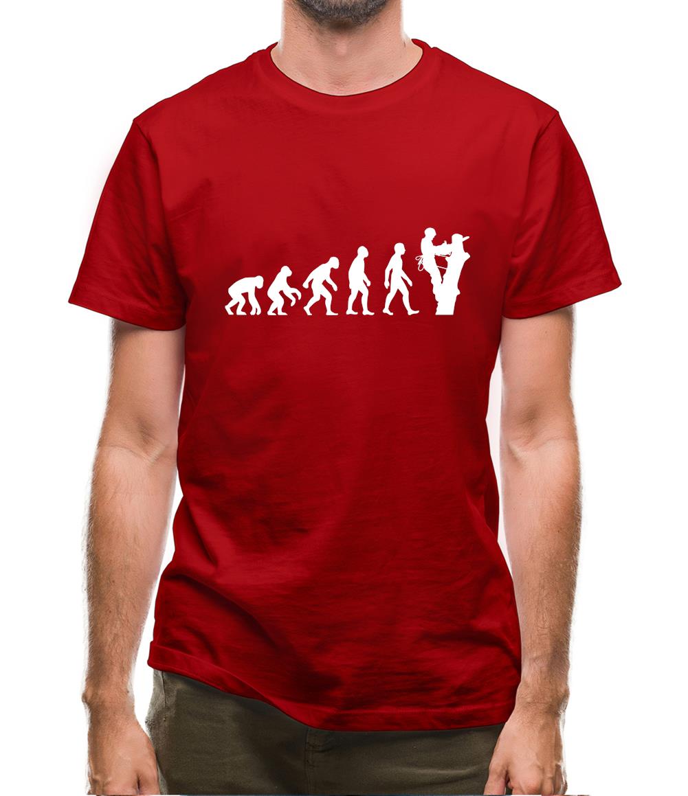 Evolution Of Man Tree Surgeon Mens T-Shirt