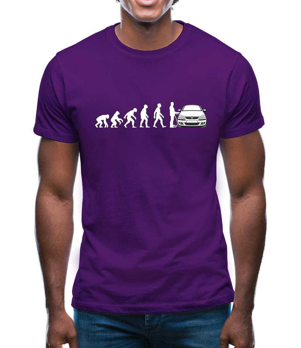 Evolution Of Man Corsa Driver Mens T-Shirt