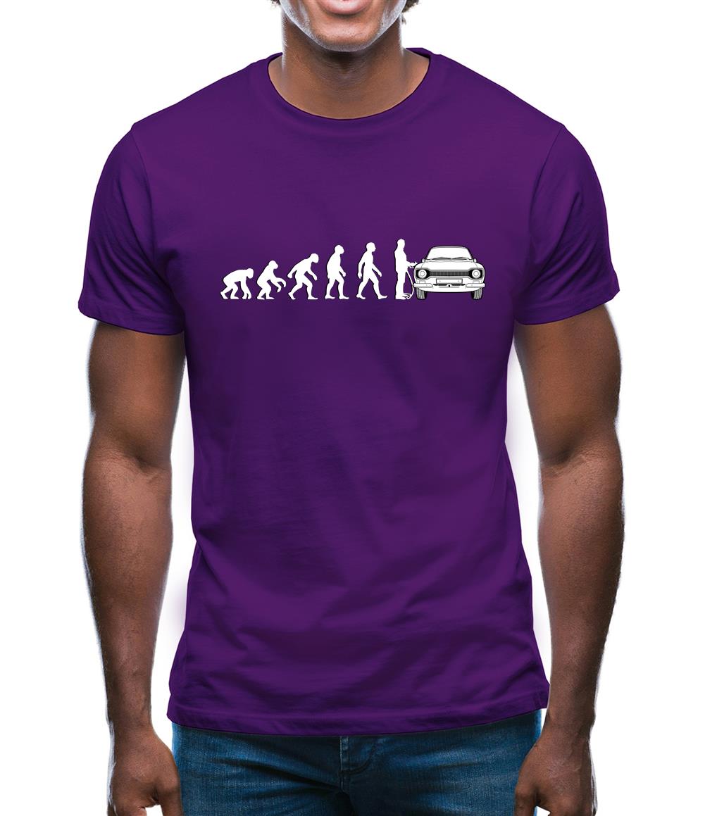 Evolution Of Man Mk1 Escort Driver Mens T-Shirt