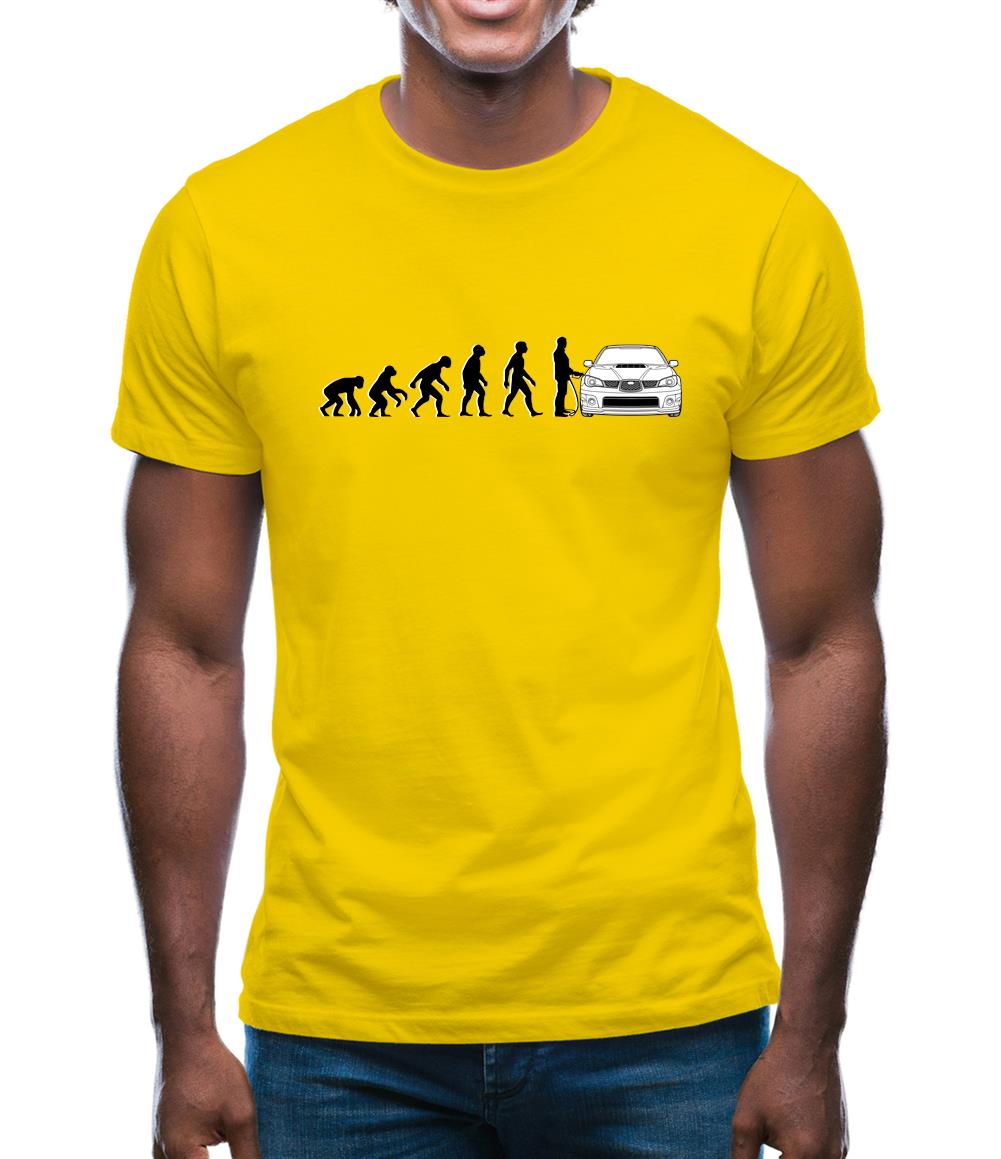 Evolution Of Man Impreza Driver Mens T-Shirt