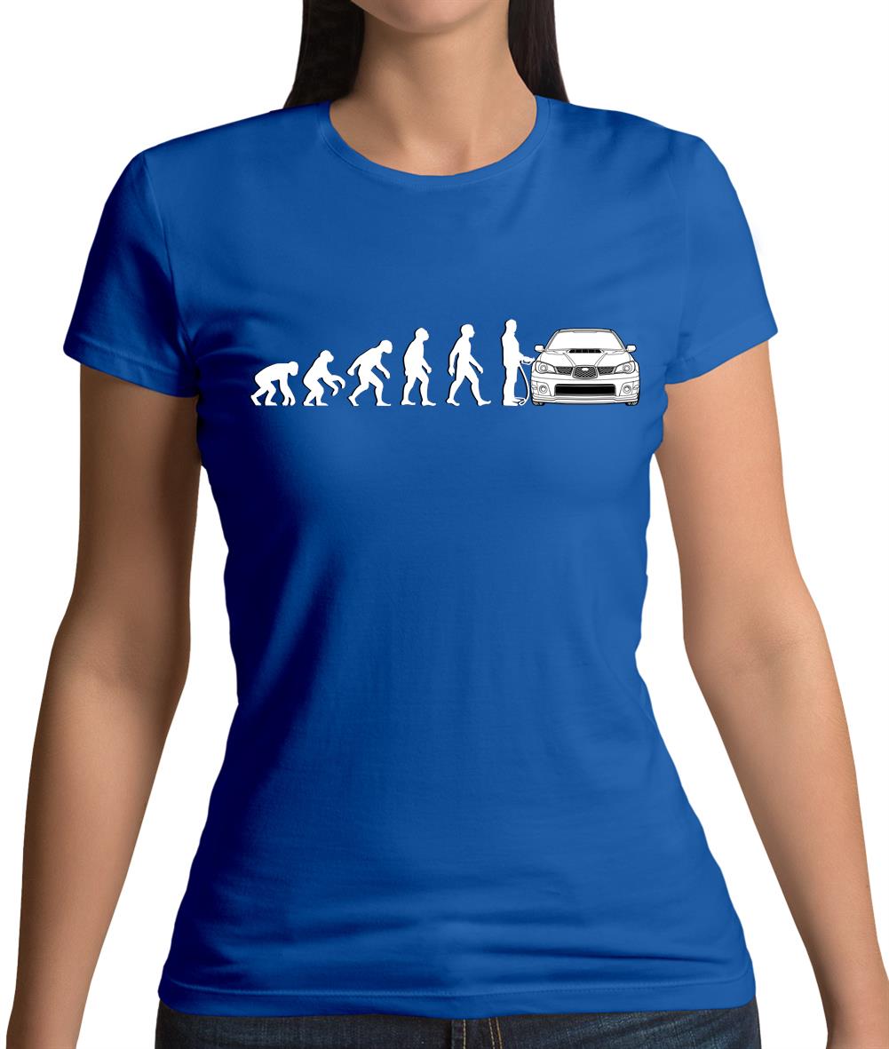 Evolution Of Man Impreza Driver Womens T-Shirt