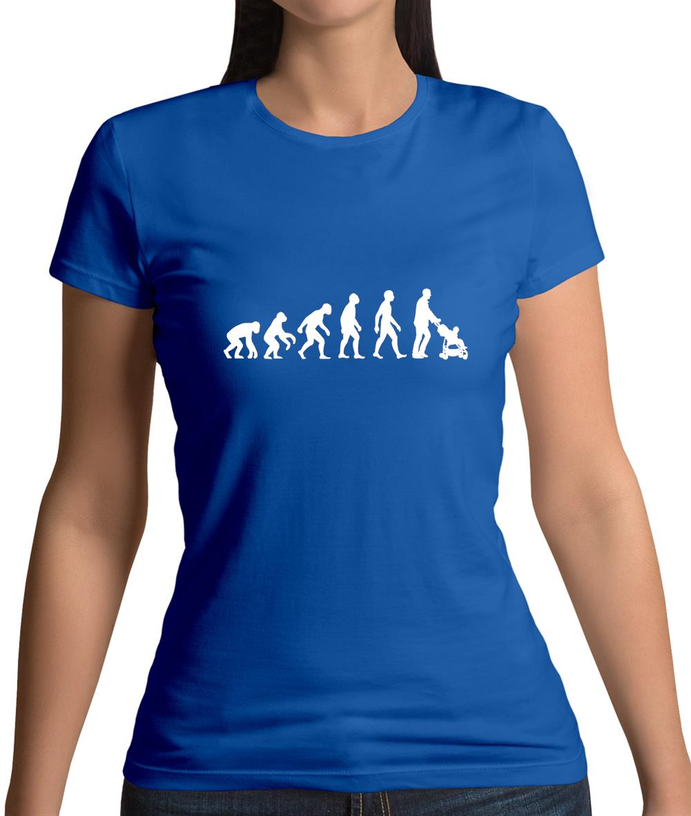 Evolution Of Man Push Chair Womens T-Shirt