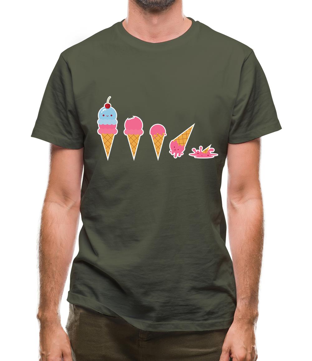 Evolution Of Ice Cream Mens T-Shirt