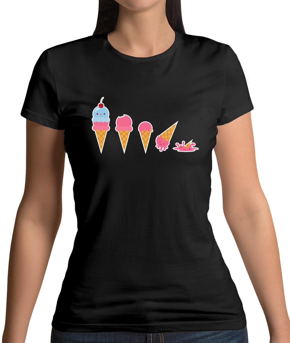 Evolution Of Ice Cream Womens T-Shirt