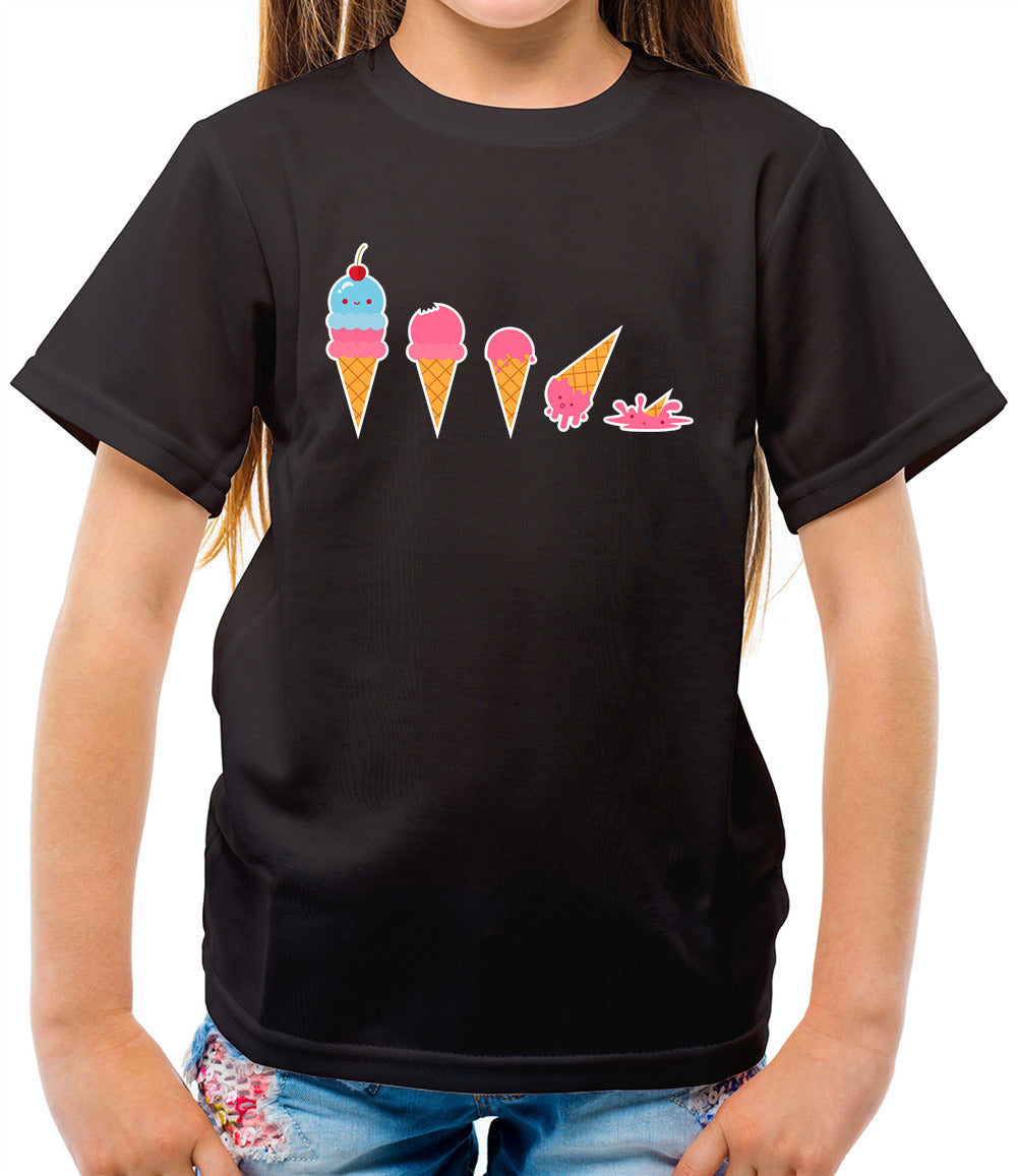 Evolution Of Ice Cream - Childrens / Kids Crewneck T-Shirt