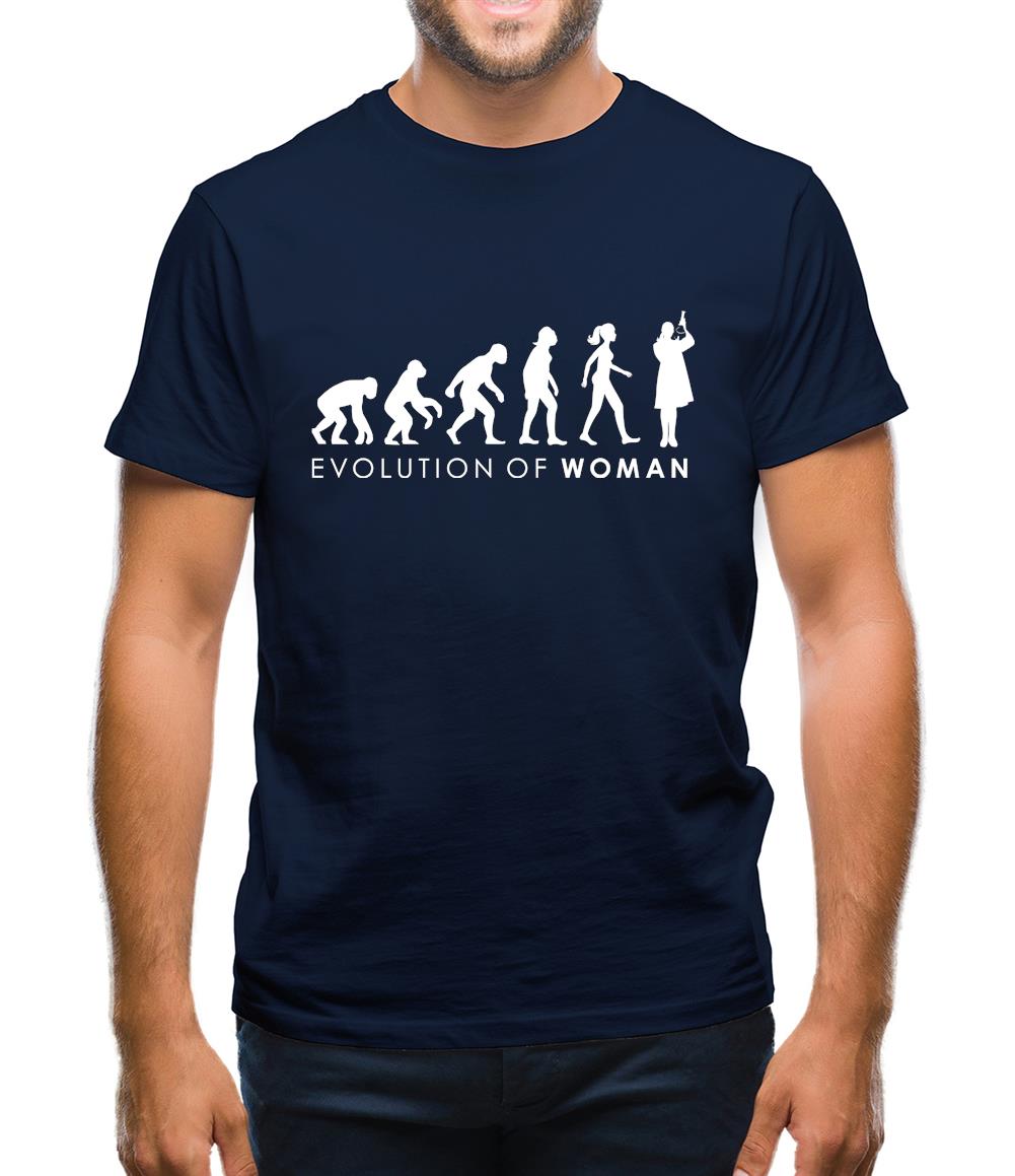 Evolution of Woman - Scientist Mens T-Shirt