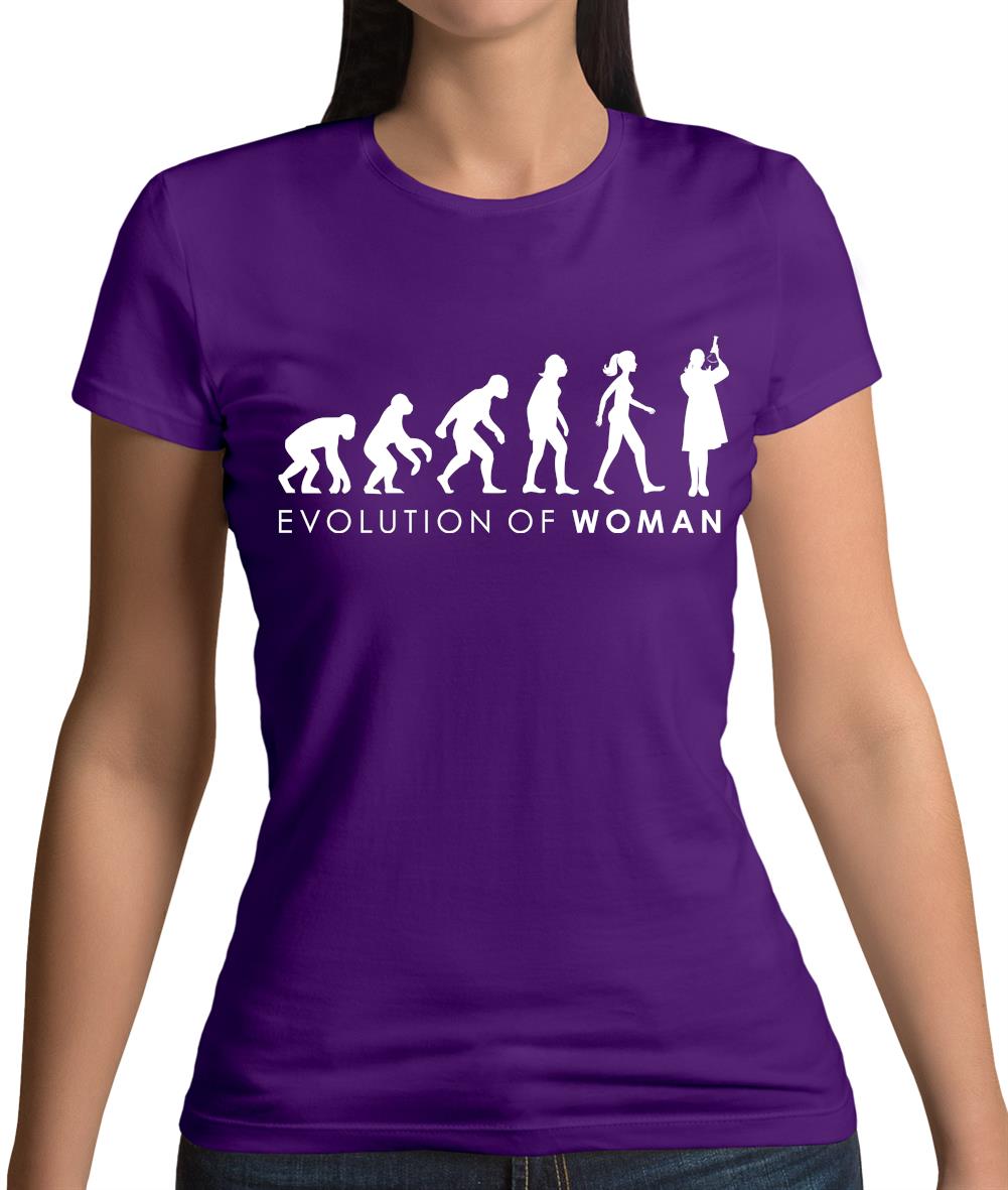 Evolution of Woman - Scientist Womens T-Shirt