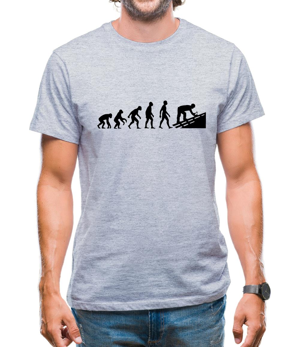 Evolution Of Man Roofer Mens T-Shirt