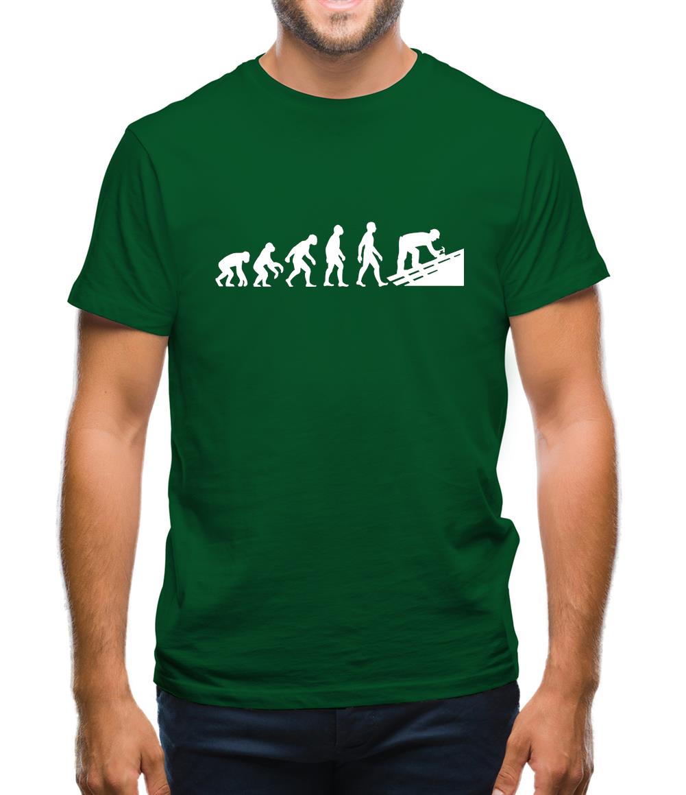 Evolution Of Man Roofer Mens T-Shirt