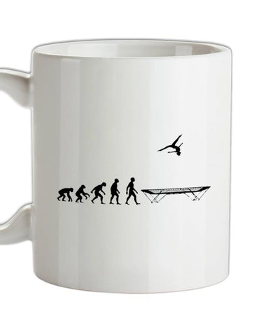 Evolution Of Man Trampolining Ceramic Mug