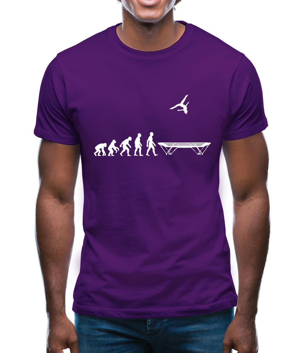 Evolution Of Man Trampolining Mens T-Shirt