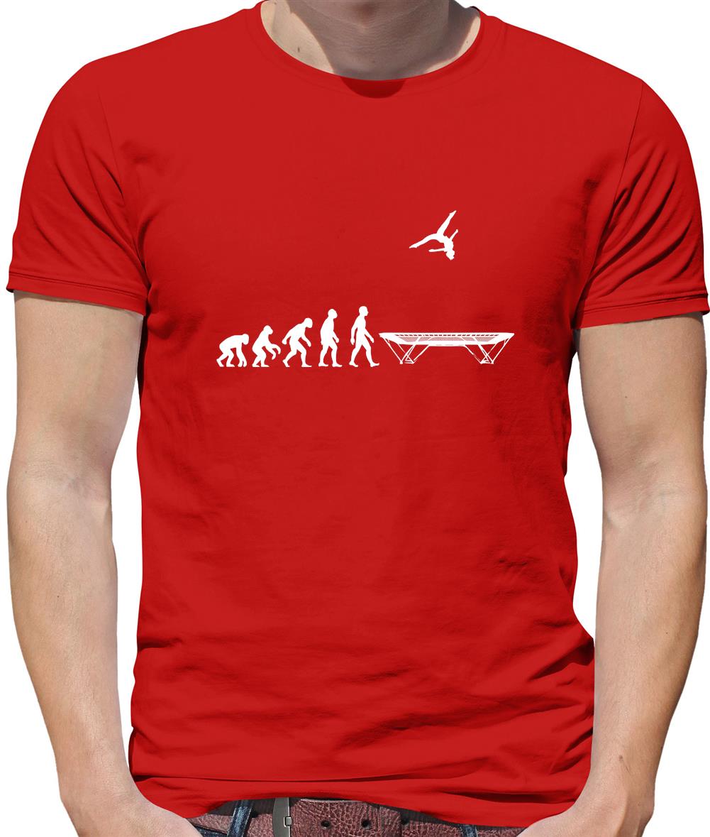 Evolution Of Man Trampolining Mens T-Shirt