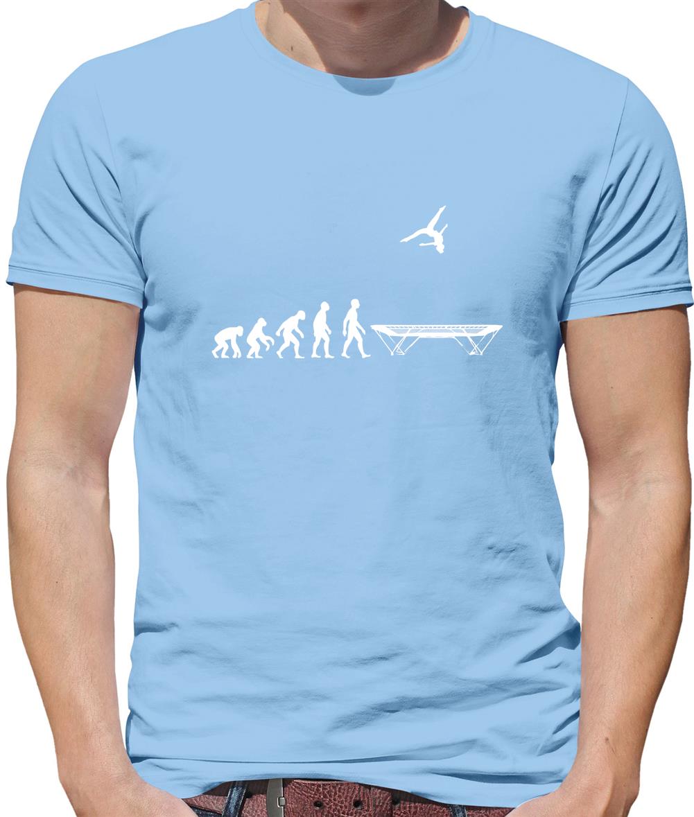 Evolution Of Man Trampolining Mens T-Shirt