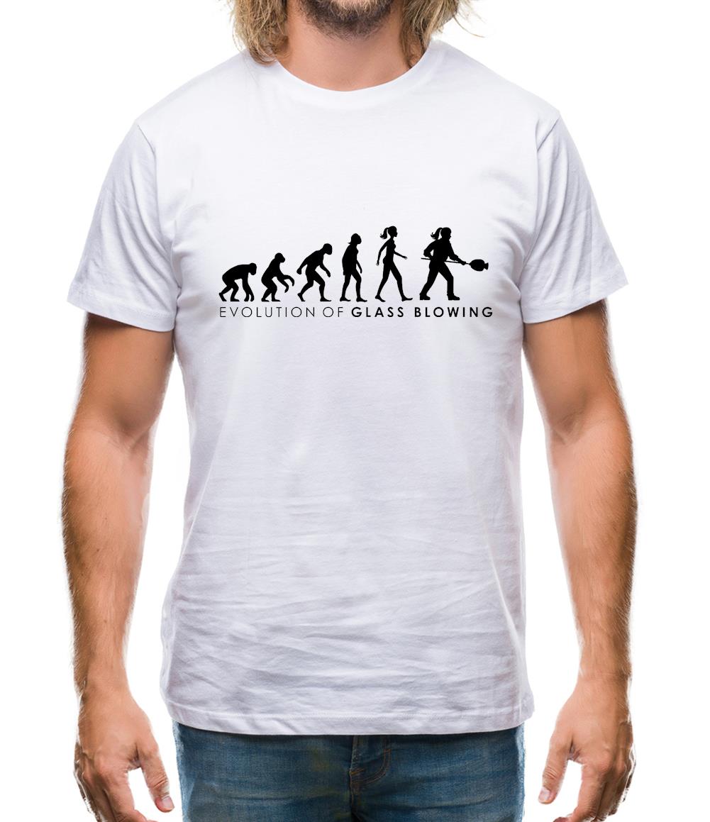 Evolution of Woman Glass Blowing Mens T-Shirt