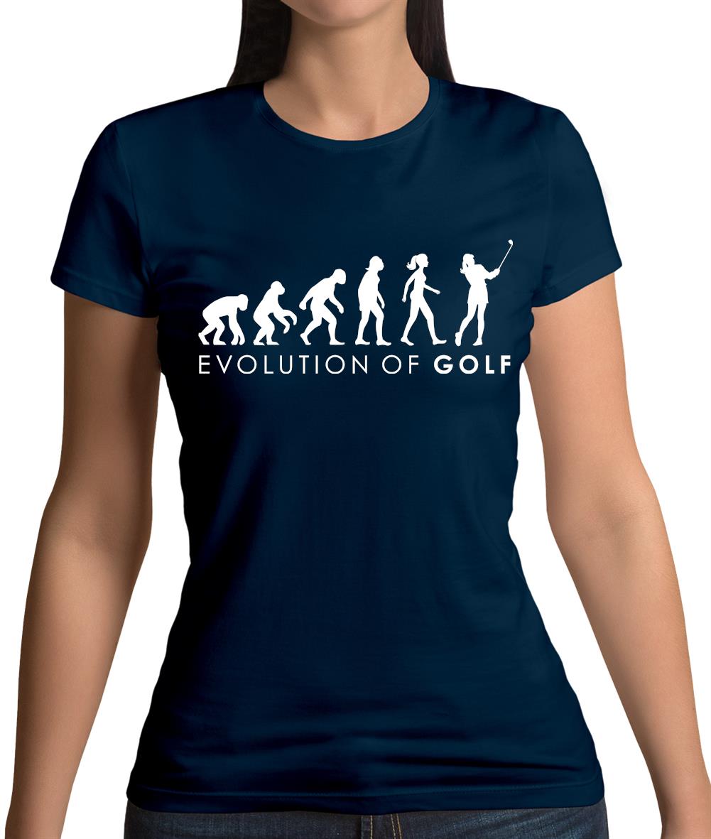 Evolution Of Woman Golf Womens T-Shirt