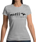 Evolution Of Woman Moto X Womens T-Shirt