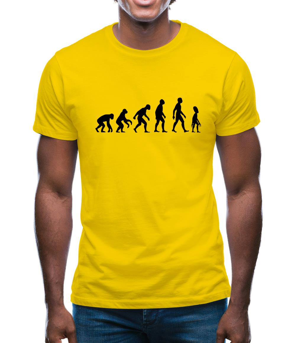 Evolution Of Man Alien Mens T-Shirt