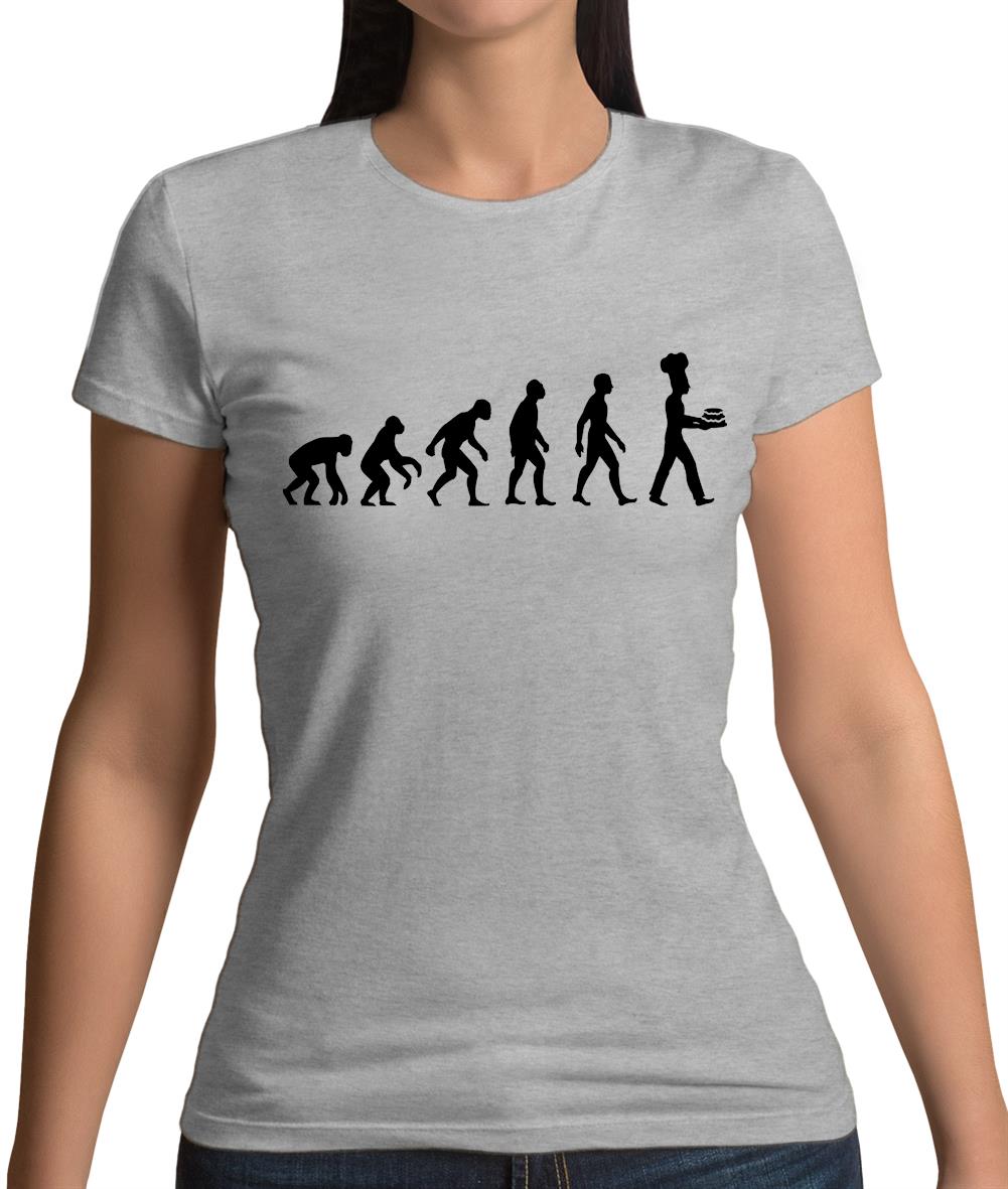 Evolution Of Man Bake Womens T-Shirt