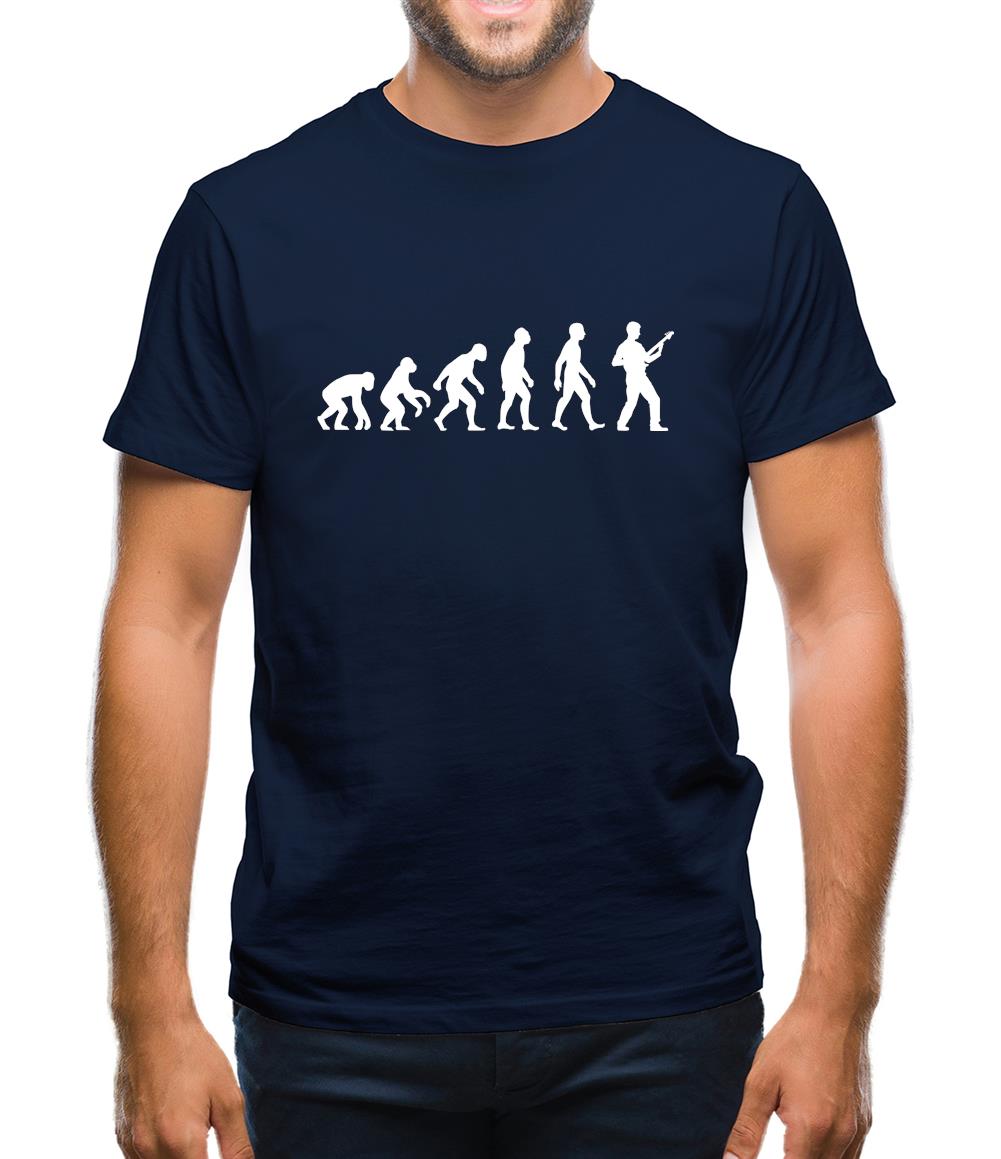 Evolution Of Man Bass Guitar Player Mens T-Shirt