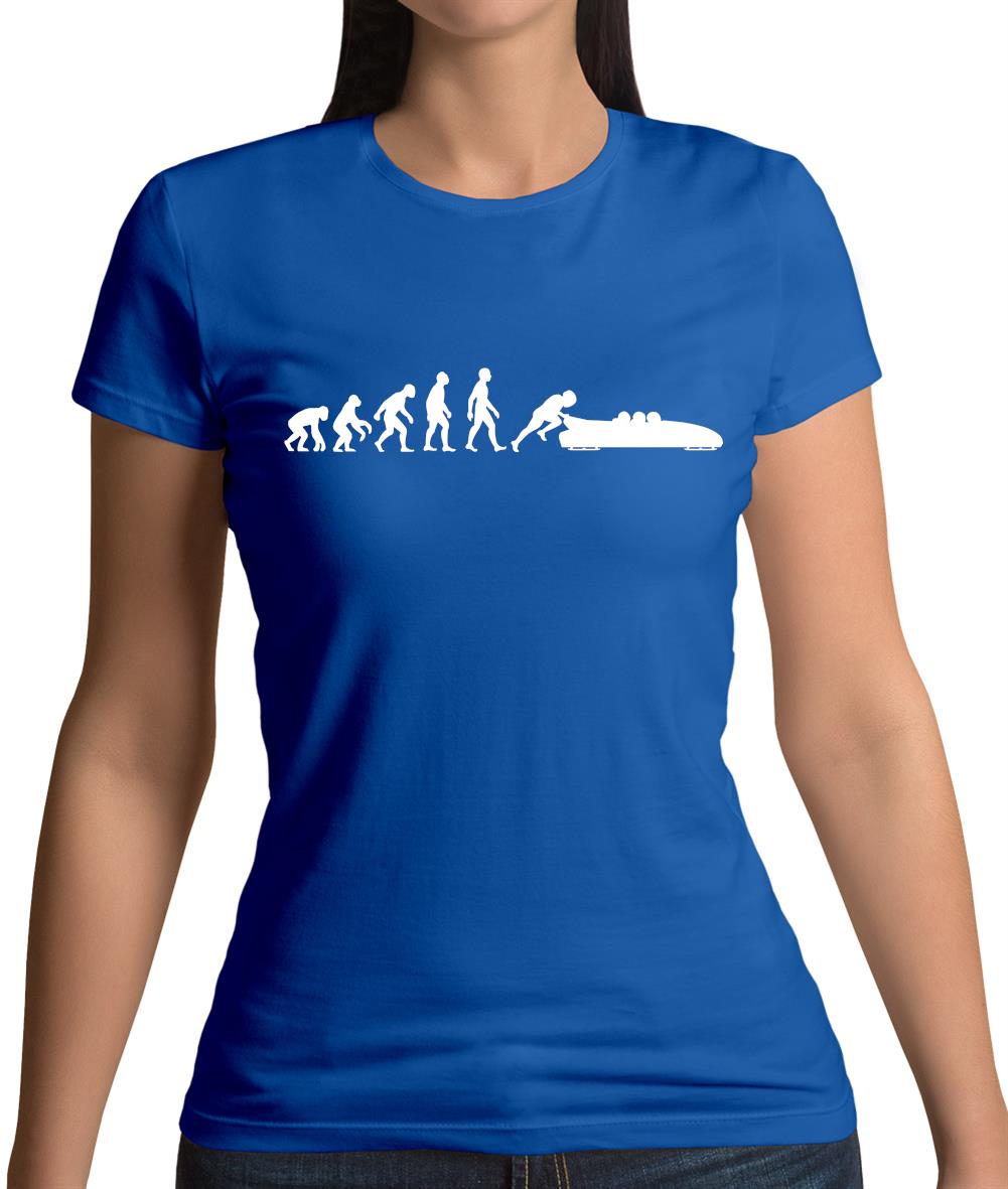 Evolution Of Man Bobsleigh Womens T-Shirt