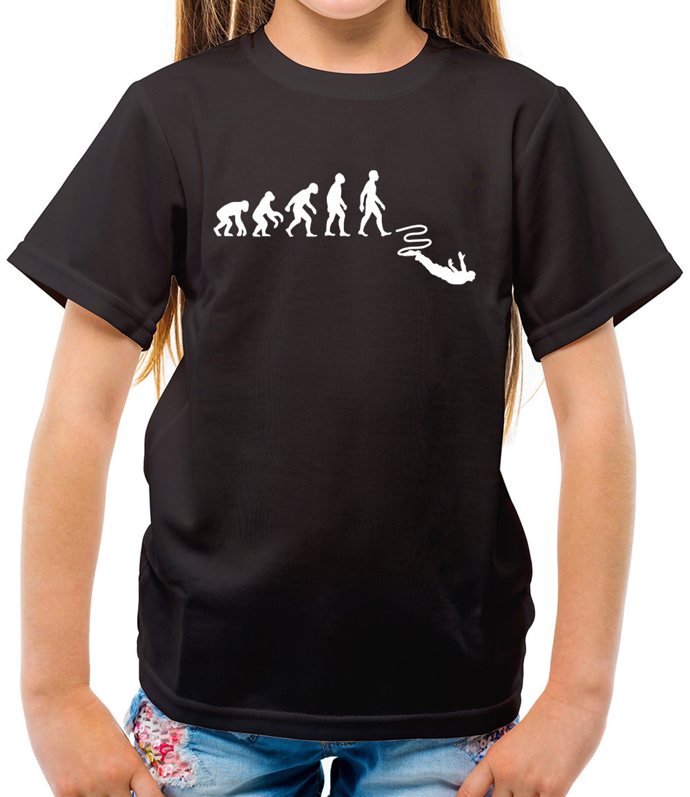 Evolution Of Man Bungee Jump - Childrens / Kids Crewneck T-Shirt