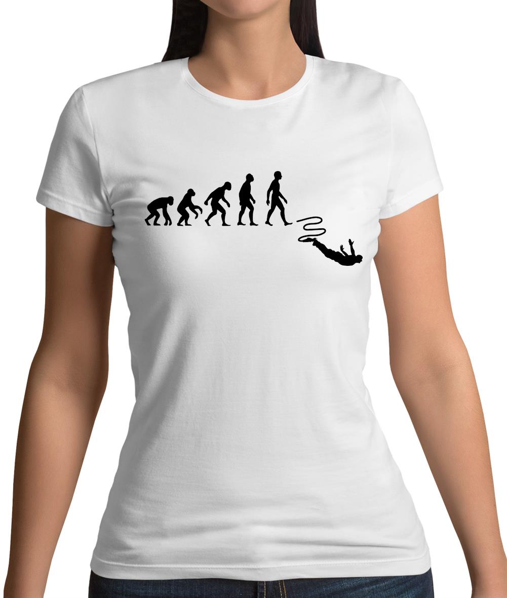 Evolution Of Man Bungee Jump Womens T-Shirt