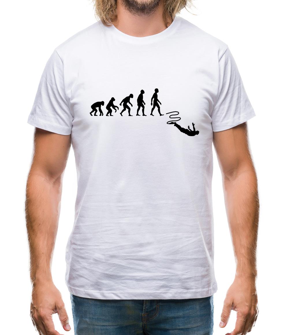 Evolution Of Man Bungee Jump Mens T-Shirt